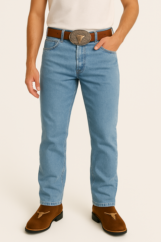 Calça Jeans Tradicional Azul Claro (Elastano)