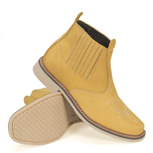Botina Nobuck Amarelo